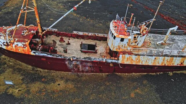 The oldest boat Gardar BA 64 in North West Iceland
