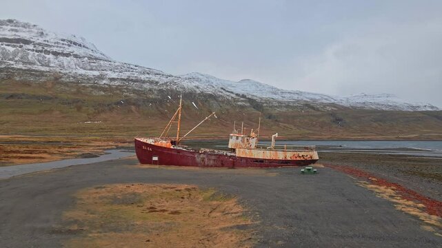 The oldest boat Gardar BA 64 in North West Iceland
