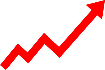 Growth, progress arrow, red bold arrow, simple arrow vector