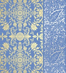 wedding card design, traditional paisley floral pattern , royal India	