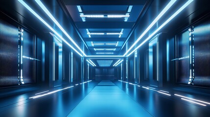 Blue Layout for Futuristic Brochures, Flyers, and Placards