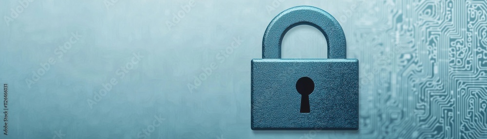 Poster a close-up of a metallic padlock set against a textured background, symbolizing security and protect