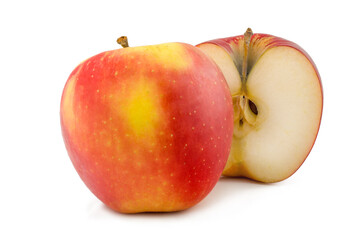 Red apples isolated on a white background.