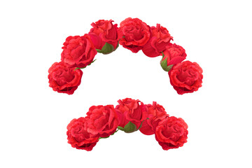 vector flower crown. red rose wreath headband