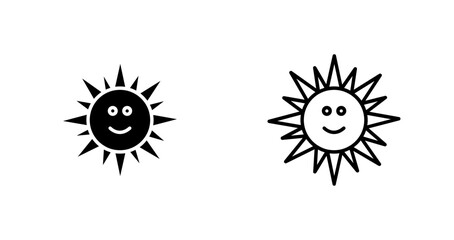 Sun with Face Icon Design