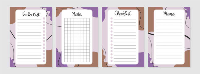 To do list, note, memo, checklist in trendy colors of the year 2025. Mocha Mousse. Template for agenda, planners, checklists, notebooks, cards and other personal organizer. Layout in A4, A5, A6.