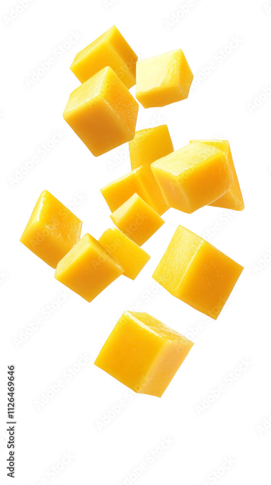 Aufkleber Falling Mango cube isolated on transparent background