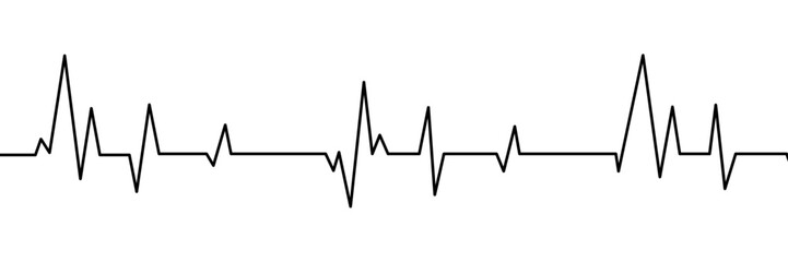 Heart rate monitor line vector isolated on transparent background.