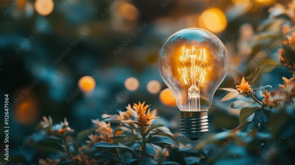 Poster a conceptual image showcasing a light bulb as a metaphor for an innovative breakthrough and smart id