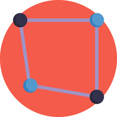 A square icon featuring four circular handles at each corner, symbolizing the ability to resize or transform the shape.