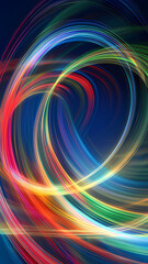 Fototapeta premium The Fusion of Colorful Circular Lines in Dynamic Abstract Motion
