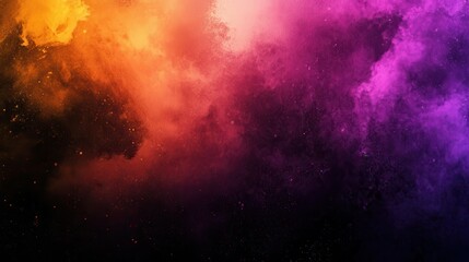 Fototapeta premium Abstract background grainy texture black orange purple pink yellow color gradient shape dark banner poster header backdrop design copy space