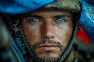 Generative AI Image of Military Soldiers in Line Formation during National Parade, Independence Day Celebration