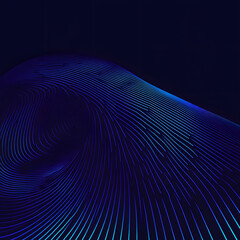 Naklejka premium Abstract Glowing Circle Lines on Dark Blue Background. Futuristic Technology Design.