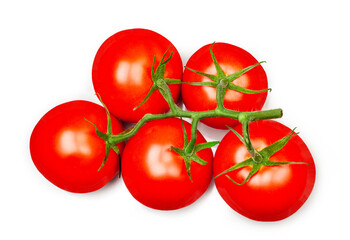 Tomatoes isolated on a white background, contour