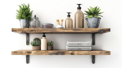 A decorative bathroom bathroom shelves, isolated on a white background