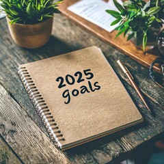 Notizblock 2025 Goals, Ziele für das Jahr 2025 