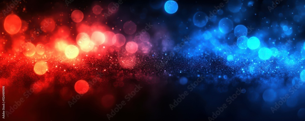 Poster abstract color background. dark blue red glow. diffuse glare. blurry highlights. gradient blend. mod