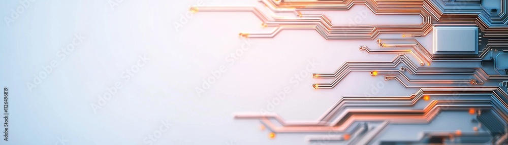 Poster a modern, abstract background featuring circuit patterns and lines, evoking technology and digital i