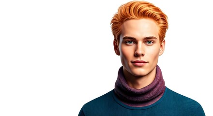 A Young boy model for child-friendly skincare, haircare, or cosmetic products. Isolated on white background