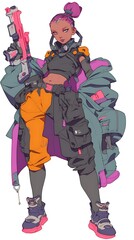 Fototapeta premium Cyberpunk Female Soldier