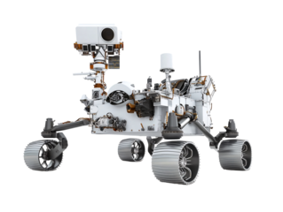 a white and silver space rover