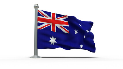 Fototapeta premium mini drapeau australien sur pied, posé sur un fond transparent - rendu 3D