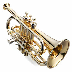 Obraz premium A shiny trumpet with intricate valves and gleaming brass