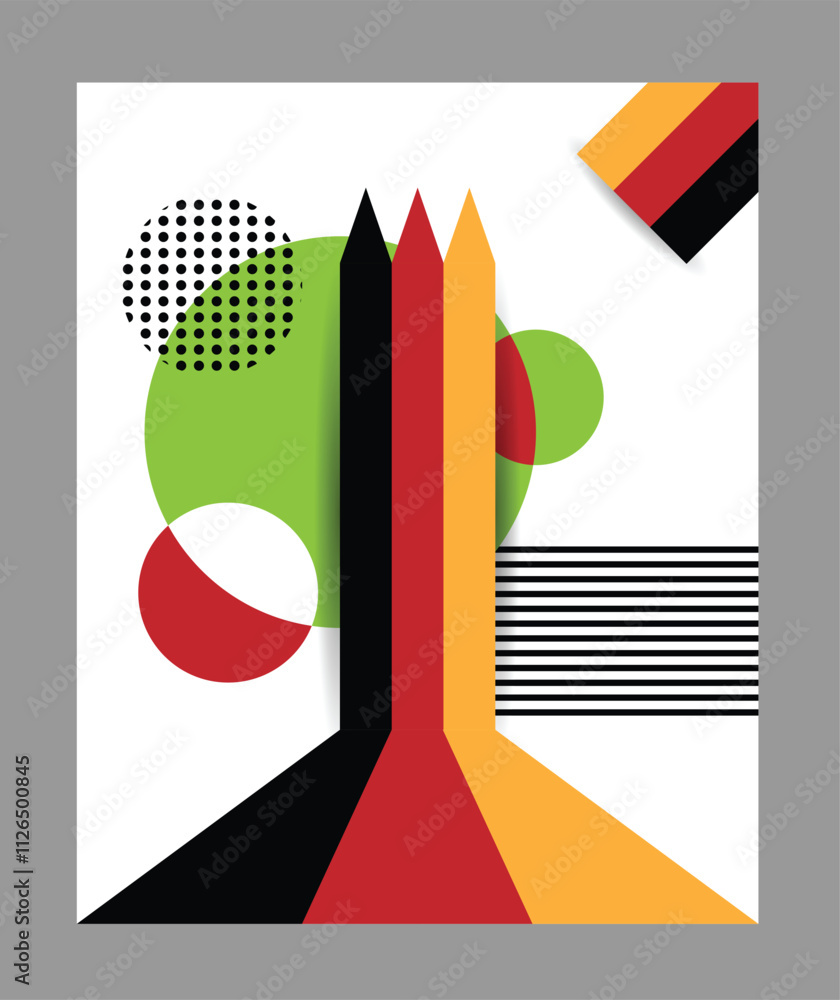 Poster Abstract Geometric Figures Brochure Template Background. Backgrounds and graphic design elements concept vector art