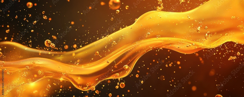 Aufkleber flowing golden fluid with splashing shape background