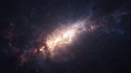 Fototapeta premium Stunning cosmic galaxy with swirling nebula and bright stars