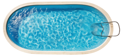 PNG Oval swimming pool with clear blue water
