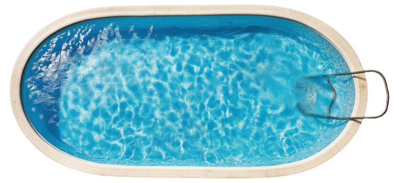 PNG Oval swimming pool with clear blue water