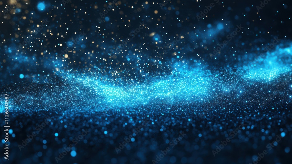 Poster blue gradient background grainy glowing blue light on dark backdrop noise texture effect banner head