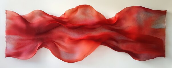 Fototapeta premium Flowing red wave cloth