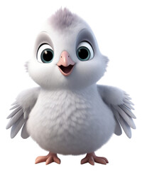 Obraz premium PNG Cartoon animal white bird.