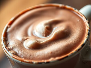 "Creamy Hot Chocolate Mug Closeup - Decadent Indulgence