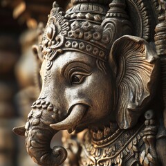 Fototapeta premium intricate elephant sculpture with ornate details