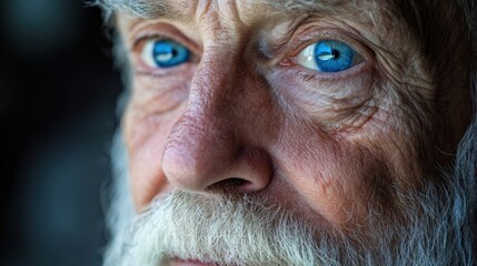 Obraz premium close-up portrait of an elderly man with striking blue eyes