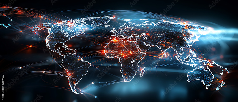 Poster global supply chain disruption navigating logistics challenges in a digital environment with a globa