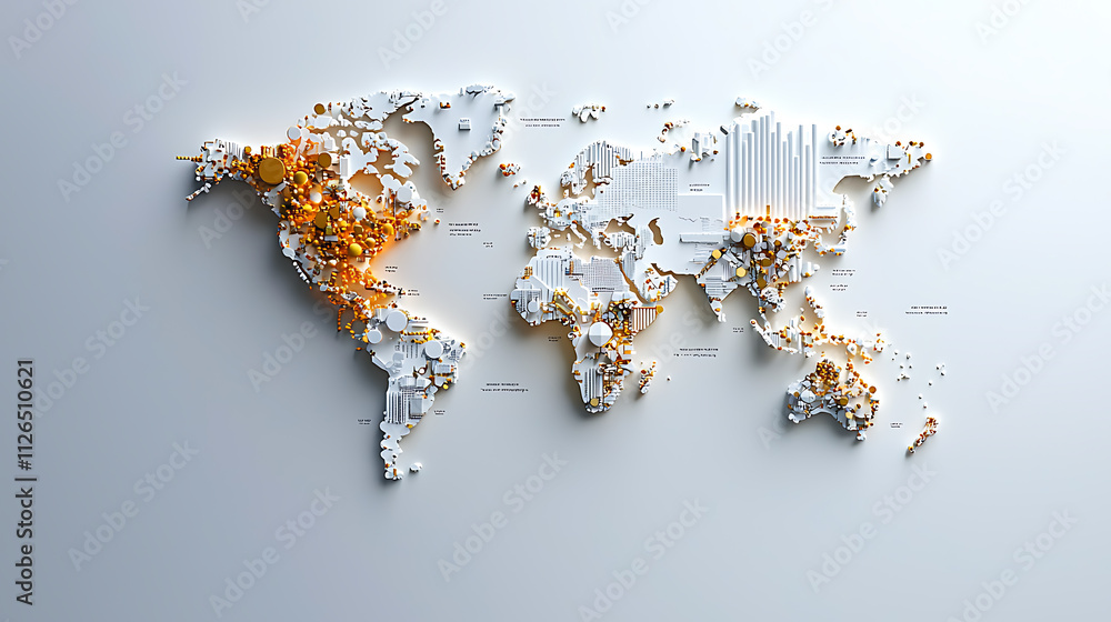 Poster logistics disruption in supply chain global map analysis data visualization business insight modern 