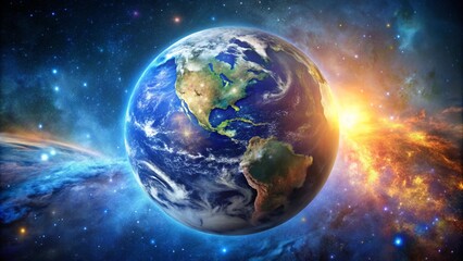 Fototapeta premium earth in the space - Universe background 