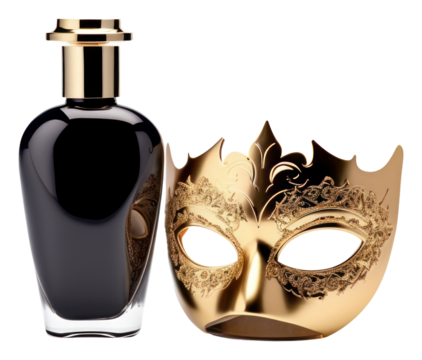 PNG Perfume bottle black mask.