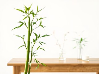 Obraz premium Isolated Feng Shui Bamboo Plant - Vibrant Office Decor
