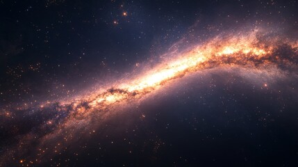 Stunning cosmic galaxy with swirling nebula and bright stars

