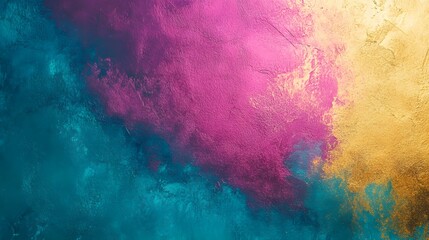 Fototapeta premium Abstract Textured Background In Teal Pink And Gold