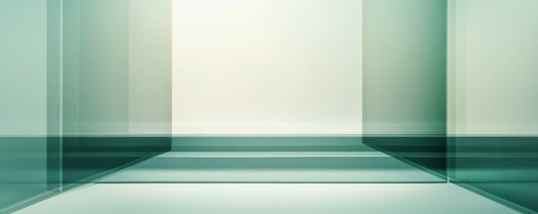 Fototapeta premium Gradient green transparent geometry background
