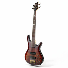 Naklejka premium A polished bass guitar with a deep body and long neck
