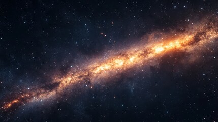 Stunning cosmic galaxy with swirling nebula and bright stars

