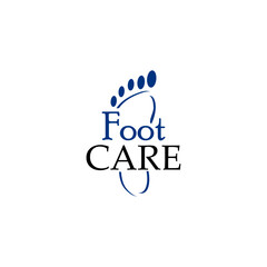 Foot Care Health Logo design isolated on white.